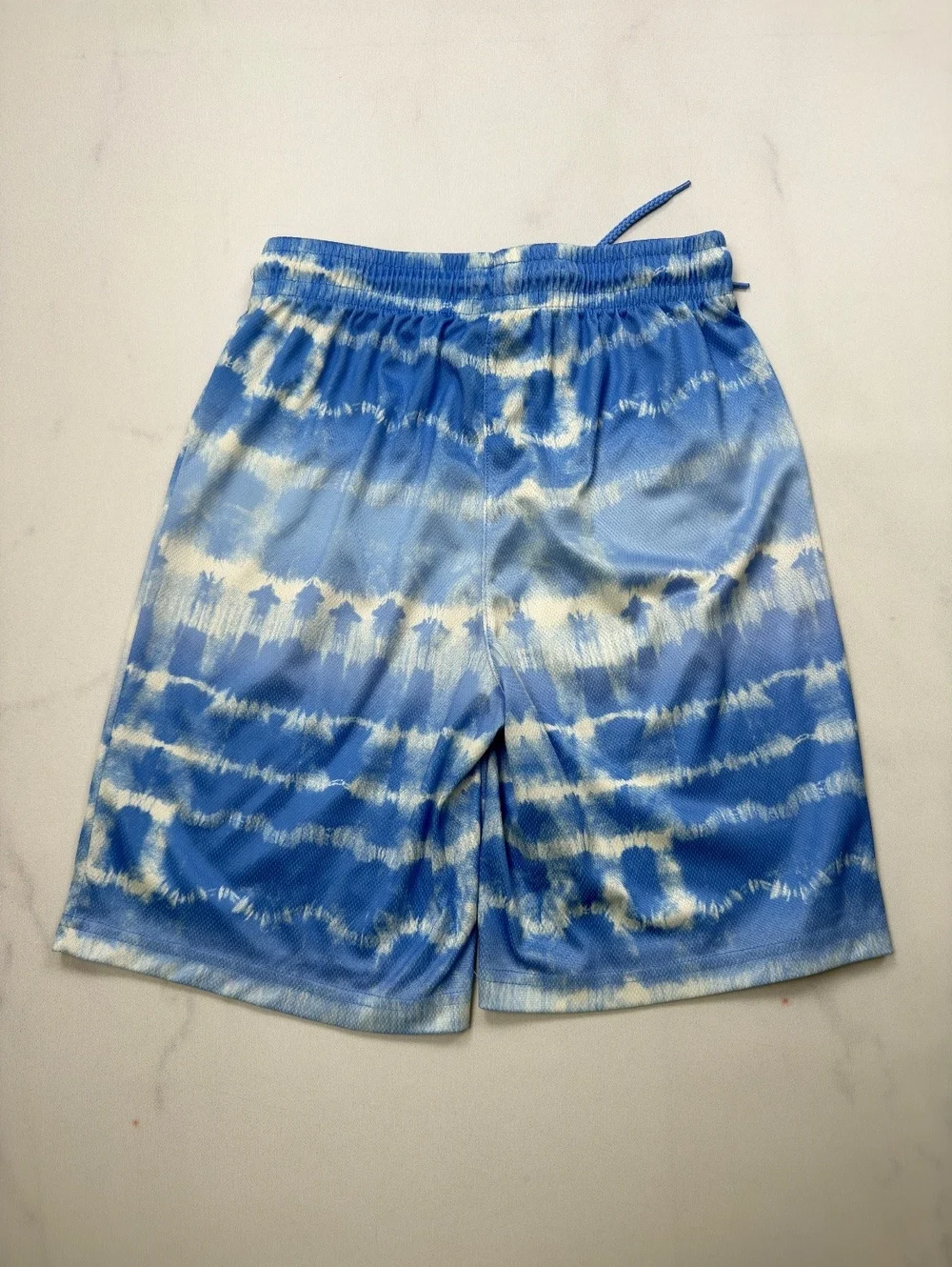 Children's Place Sport Athletic Shorts Light Blue Tie Dye Gym Running - Boys L